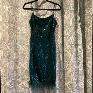 City Triangles Green Sequin Mini Dress, Size Medium